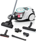 Bosch Bodenstaubsauger Serie 6 BGC41XHYG, beutellos, allergikerfreundlich, mit Hygiene-Filter, leise, 10 Jahre Garantie, vielseitig für Parkett und Teppiche, 700 W, weiß