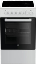 Beko FSM57100GW Elektro-Standherd mit Glaskeramikkochfeld, 50 cm, 55 L, Timer, einfache Reinigung, abnehmbare Tür, Schwarz