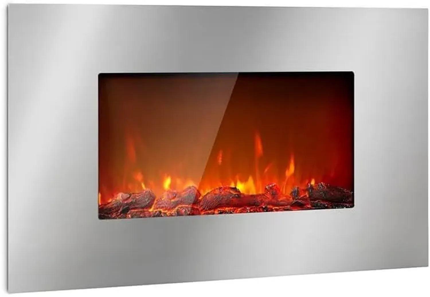 Klarstein Elektrischer Wandkamin mit LED-Flammen, 2000W Heizlüfter für Wohnzimmer, Innenbereich, Timer und Thermostat