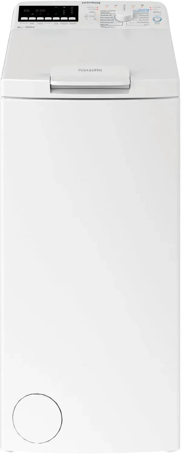 Privileg Toplader Waschmaschine 6 kg, 1200 U/min, Energieklasse B, Turn&Go, Schnellwaschgang, Soft-Öffnung, Energiesparer