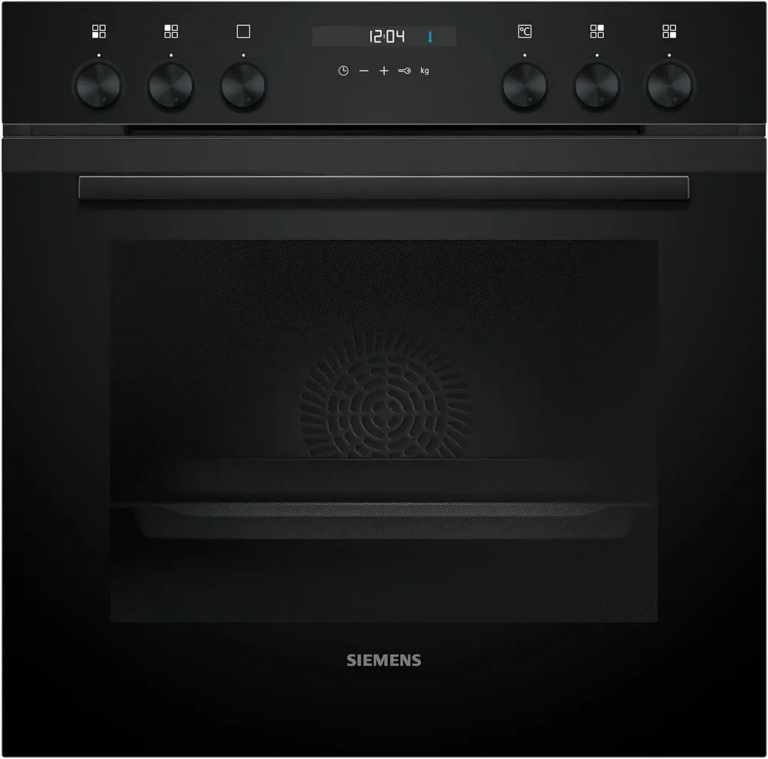 Siemens HE217GBB4 iQ500 Einbauherd 60x60 cm - Induktionskochfeld geeignet, 3D-Heißluft, Schnellaufheizung, sanfte Türschließung, humidClean, 10 Automatik-Programme, Made in Germany, Schwarz