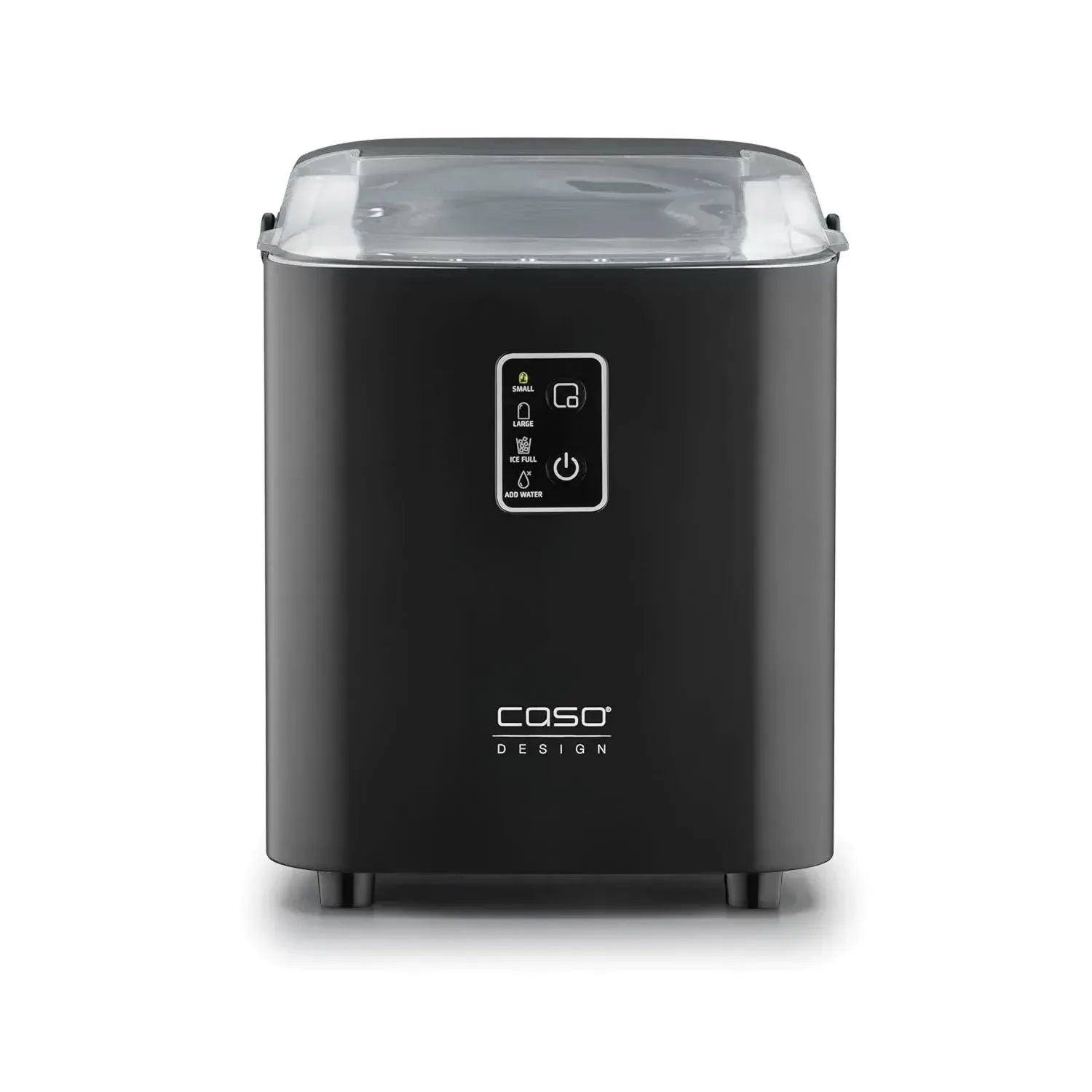 Kompakte Caso IceChef Eiswürfelmaschine mit Schnellproduktion, 500g pro Stunde, 12 kg täglich, 1L Tank, Selbstreinigung, tragbar mit Griff und Eisschaufel