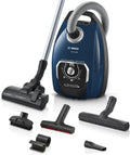 Bosch Bodenstaubsauger Serie 8 BGB75X494 mit Beutel, leise und allergikerfreundlich, 650 W, Hygienefilter, für Parkett, Teppich und Fliesen, langes Kabel, blau