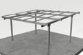 Doppel-Carport aus Aluminium für zwei Fahrzeuge, silber