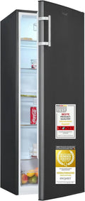 Hochwertiger Kühlschrank 242L, 5 Fächer, LED-Licht, 55cm, Edelstahloptik