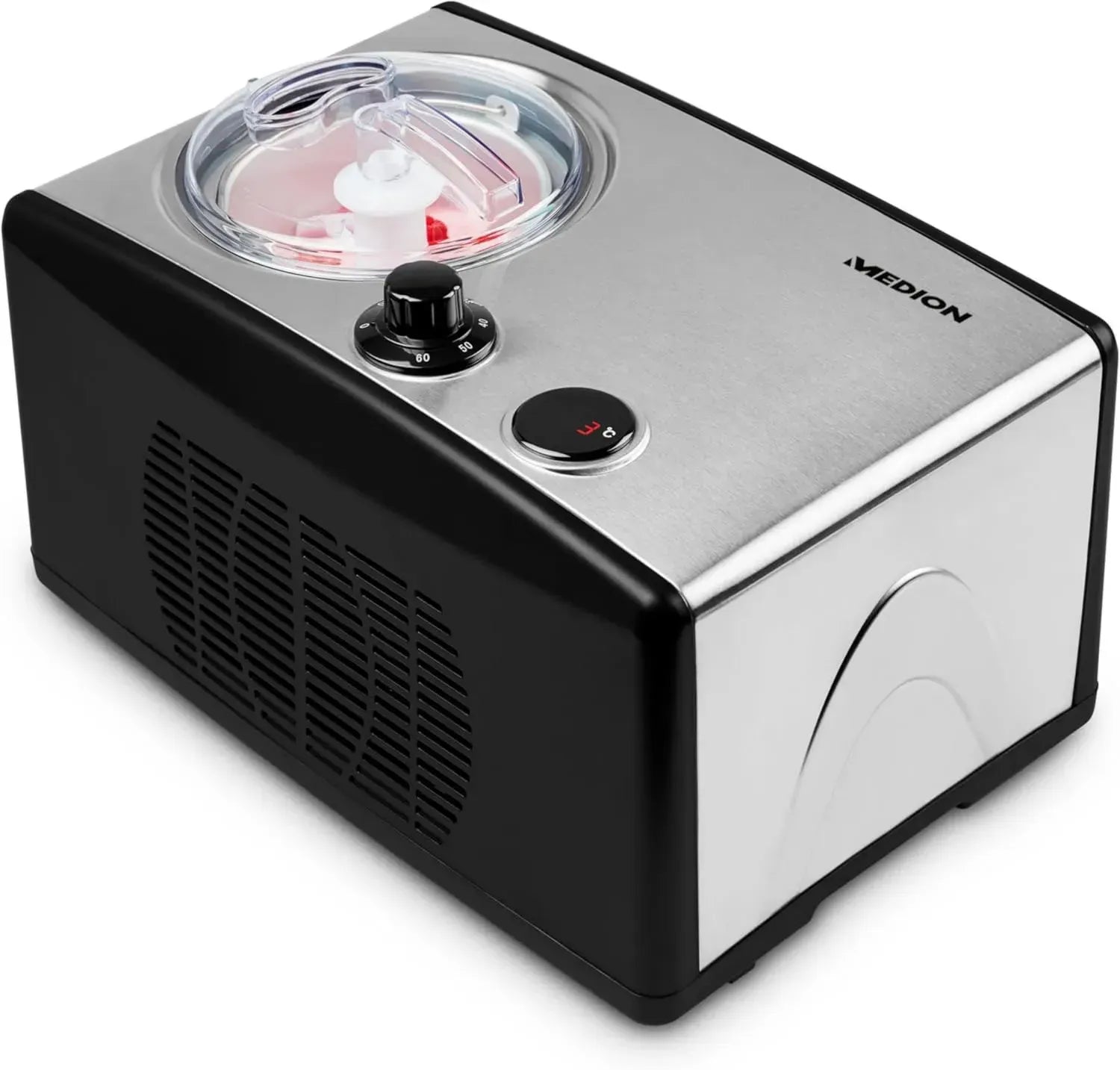 Selbstkühlende MEDION Eismaschine 1,5L - Für Eiscreme, Frozen Joghurt & Sorbet - 150W