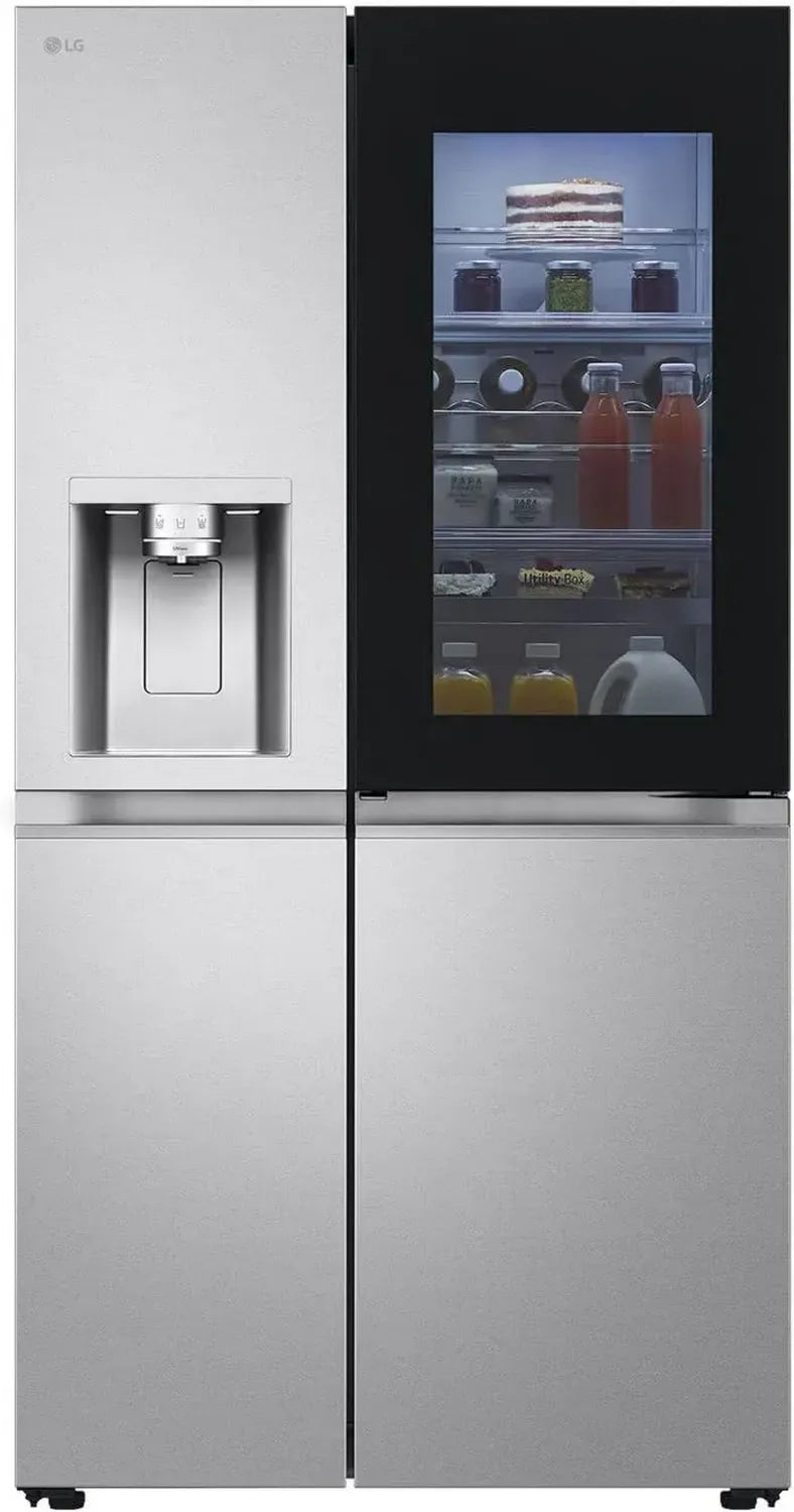 LG Side-by-Side Kühlschrank, InstaView, Energieklasse D, 628 l, Festwasseranschluss, Metal Sorbet