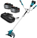 K&S Akku-Rasentrimmer Set 40V, 3-Zahn Messer, inkl. Dual-Ladegerät und 2x 20V Li-Ion Akkus