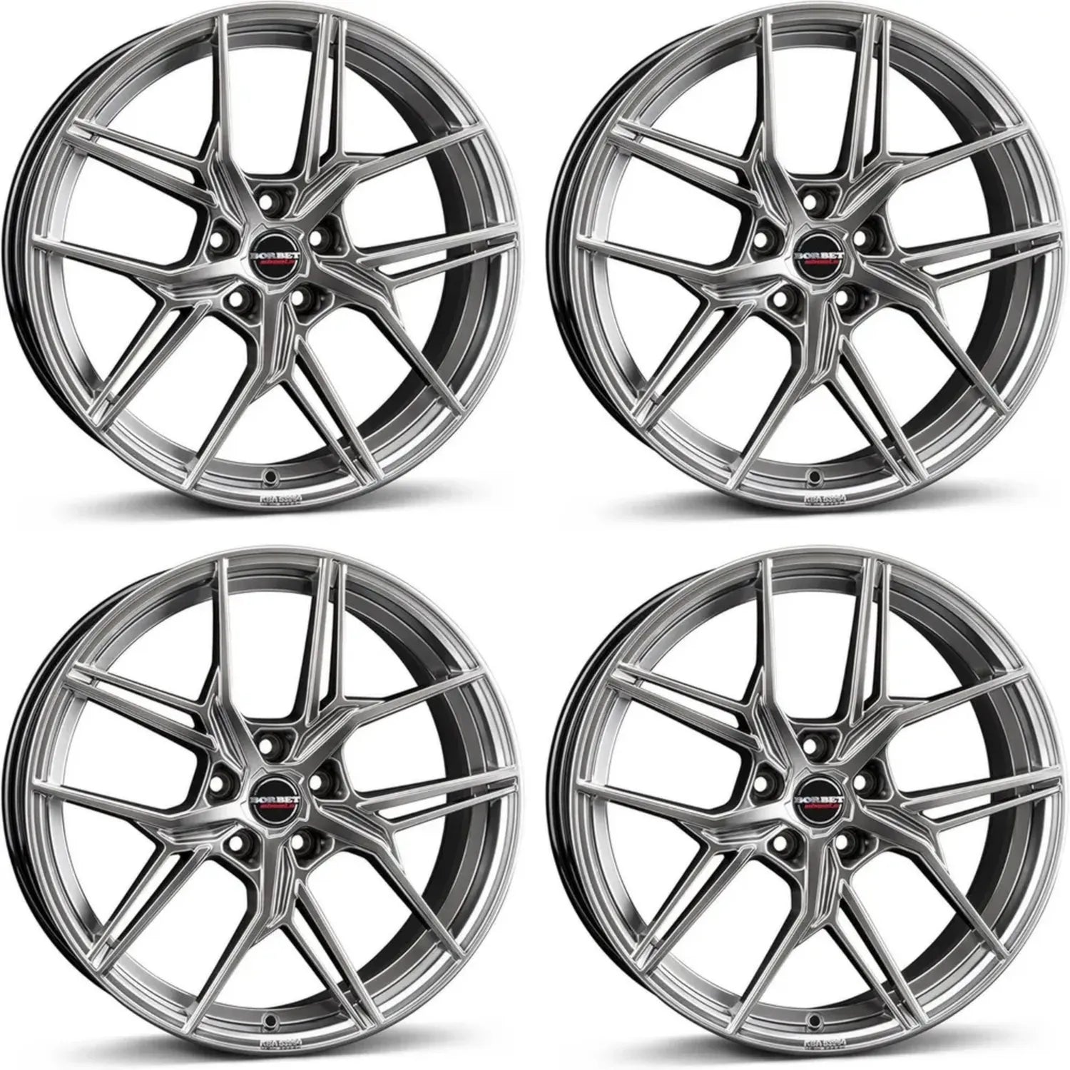 Borbet QX 20 Zoll Felgensatz 5x114.3 für Nissan Modelle in Hyper Black Silber