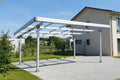 Freistehende Doppel-Garage für Zwei Fahrzeuge mit Überdachung und Regenrinne, Silber