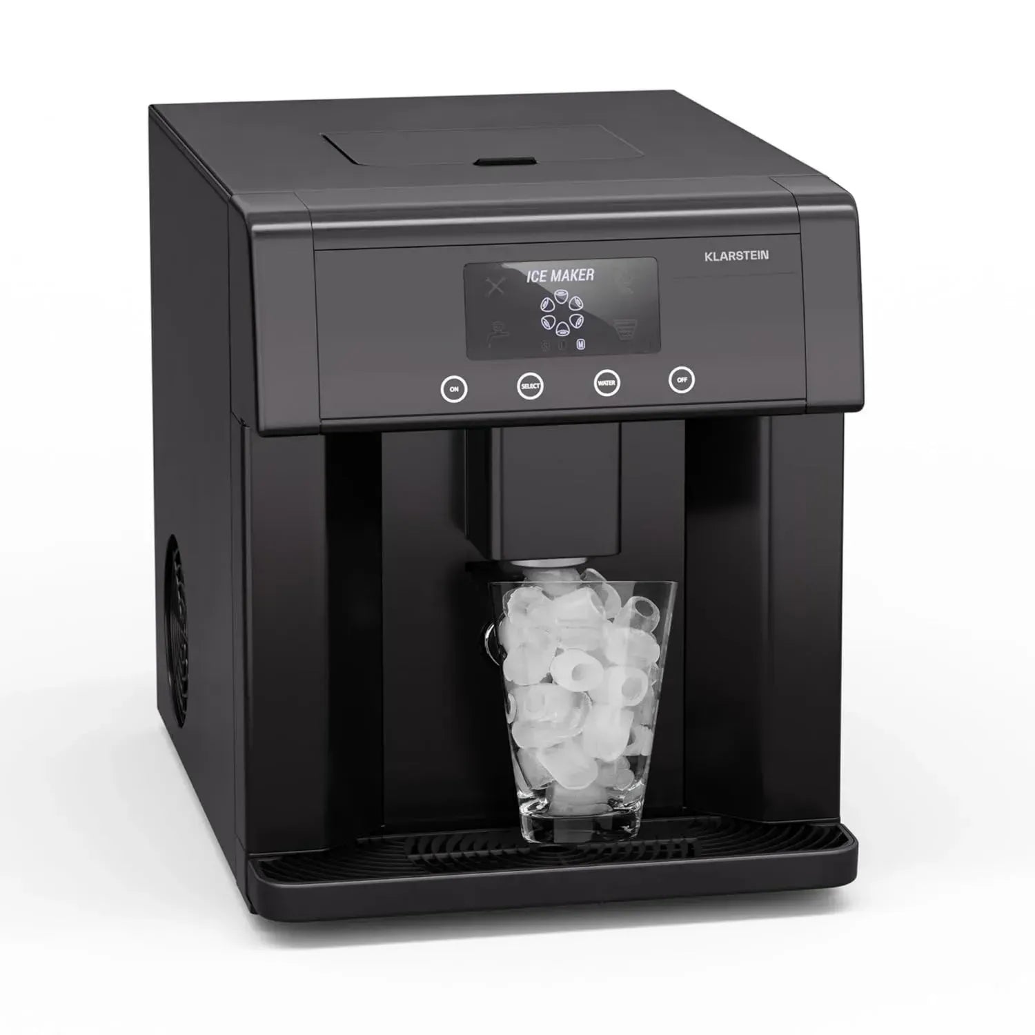 Klarstein Eiswürfelmaschine – Edelstahl, 3 Größen, 15 kg/24 h, Touch-Bedienung, 3L Wassertank, Schwarz