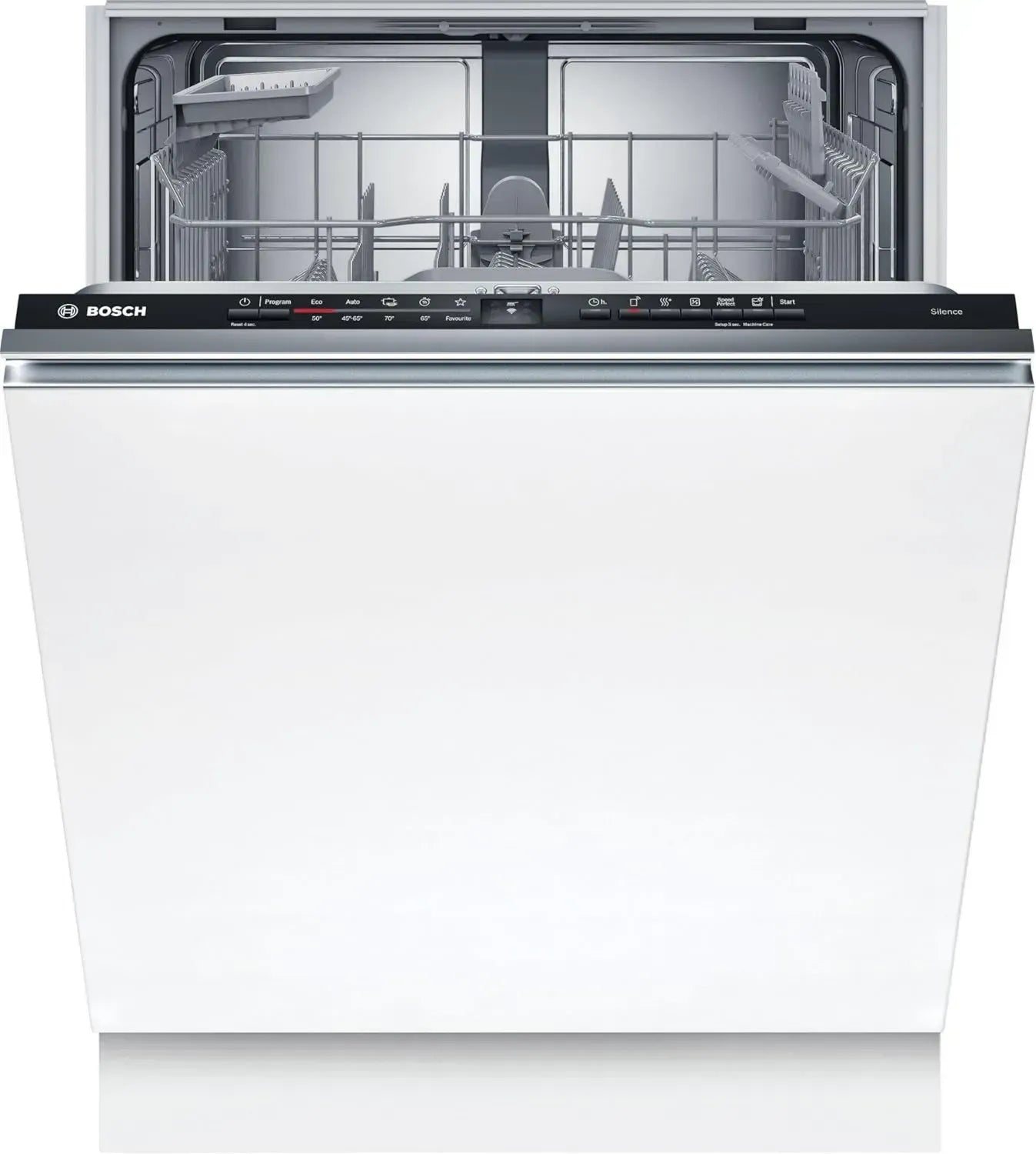 Bosch Serie 2 SMV2ITX09E, Vollintegrierter Geschirrspüler 60 cm, Besteckkorb, Programmassistent, Extra Trockenfunktion, Leiser Betrieb, VarioSpeed, Höhenverstellbarer Oberkorb, InfoLight