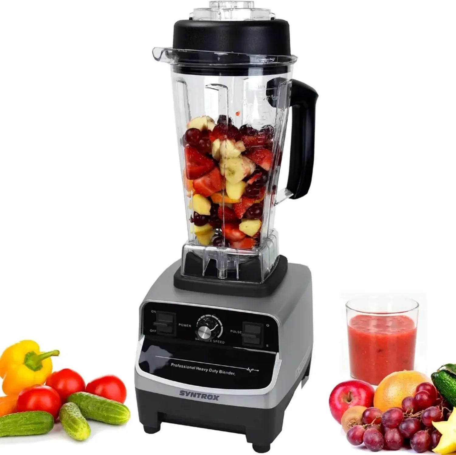 Syntrox Hochleistungsmixer 1500W mit 2L BPA-freiem Behälter und LCD-Display