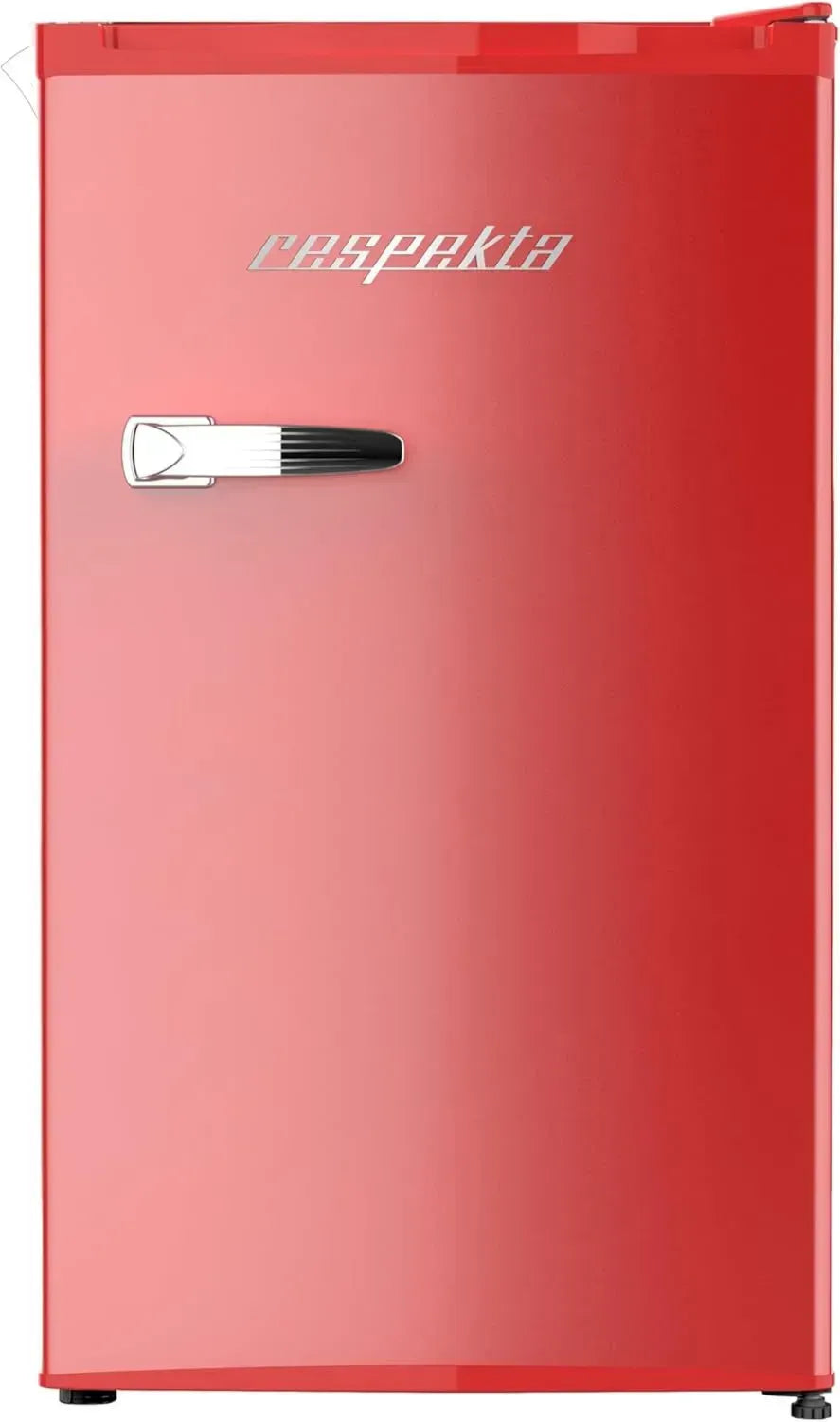 Respekta Retro-Kühlschrank 92L mit Glasablagen und Flaschenöffner, Energieklasse E, Rot