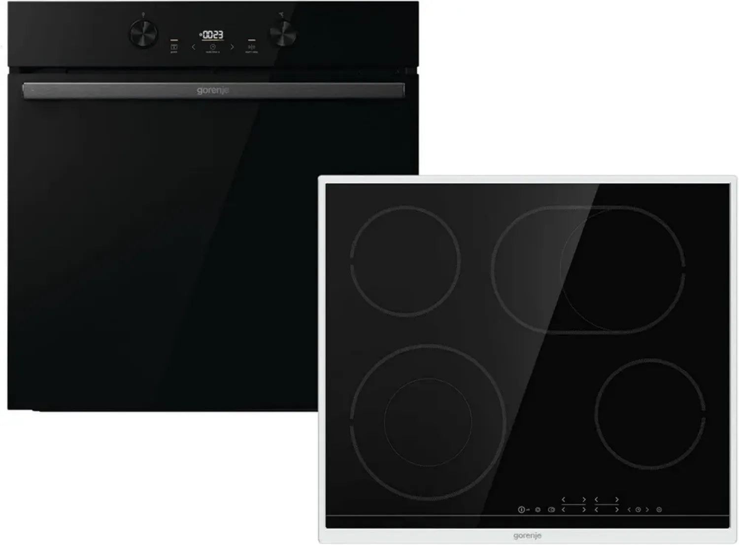 Gorenje Elektro-Backofenset mit Glaskeramikkochfeld - Modern in Dunkler Pfeffer