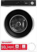 Sharp 10 kg Waschmaschine, 1400 U/Min, A++ Effizienz, Inverter Motor, AquaStop, AllergySafe, Startzeitvorwahl, Weiß